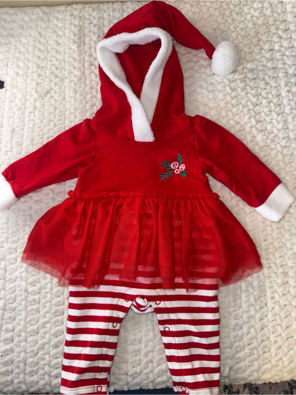 Cat & Jack Red Hooded Holiday Tulle Dress Costume